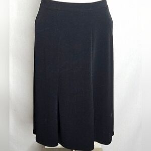 George Stretch Classic Black Midi A-Line Skirt Size L (12/14)